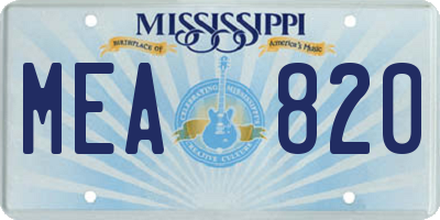 MS license plate MEA820