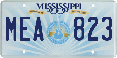 MS license plate MEA823