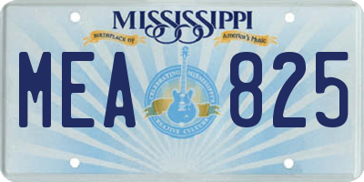 MS license plate MEA825
