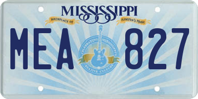MS license plate MEA827