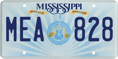 MS license plate MEA828