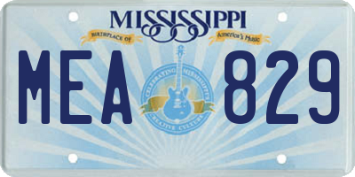 MS license plate MEA829