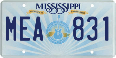 MS license plate MEA831