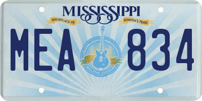 MS license plate MEA834