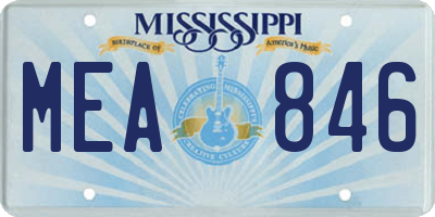 MS license plate MEA846