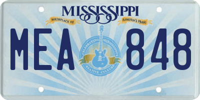 MS license plate MEA848