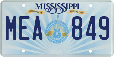 MS license plate MEA849