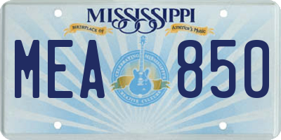 MS license plate MEA850