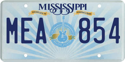 MS license plate MEA854