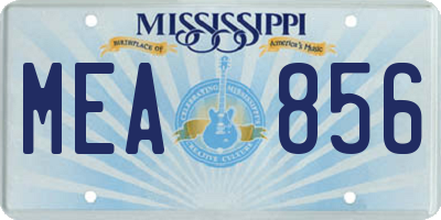 MS license plate MEA856