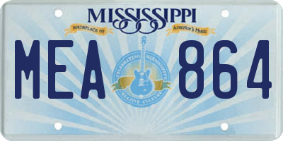 MS license plate MEA864