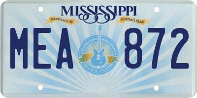 MS license plate MEA872