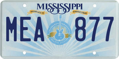 MS license plate MEA877