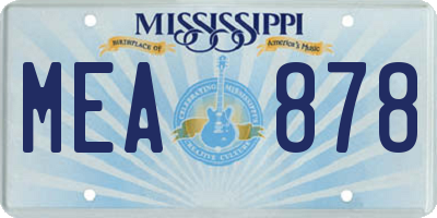 MS license plate MEA878