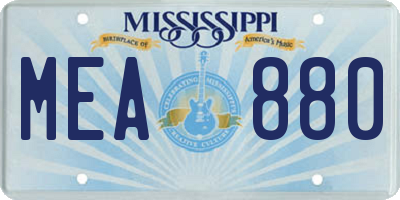 MS license plate MEA880
