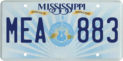 MS license plate MEA883