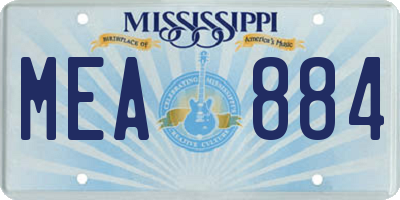 MS license plate MEA884
