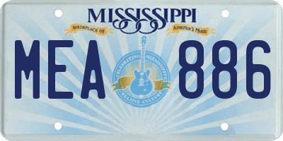MS license plate MEA886