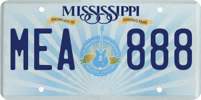MS license plate MEA888