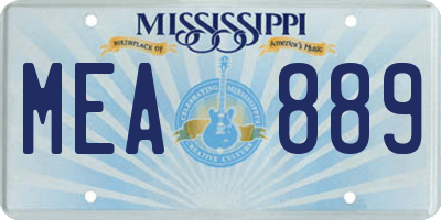 MS license plate MEA889