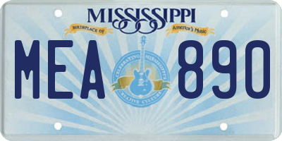MS license plate MEA890