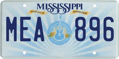 MS license plate MEA896