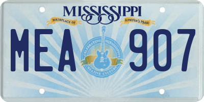 MS license plate MEA907