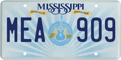 MS license plate MEA909