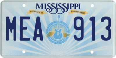 MS license plate MEA913