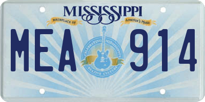 MS license plate MEA914