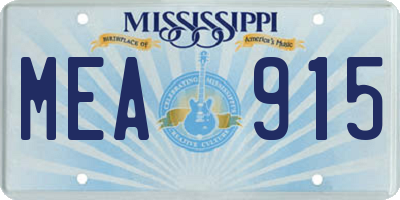 MS license plate MEA915