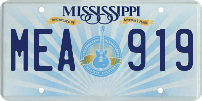 MS license plate MEA919