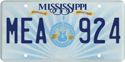 MS license plate MEA924