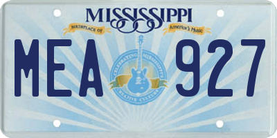 MS license plate MEA927