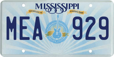 MS license plate MEA929