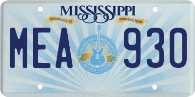 MS license plate MEA930