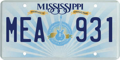 MS license plate MEA931