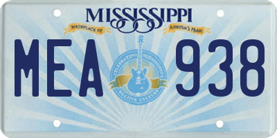 MS license plate MEA938