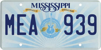 MS license plate MEA939