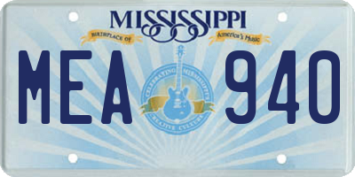 MS license plate MEA940