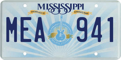 MS license plate MEA941