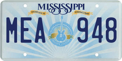 MS license plate MEA948