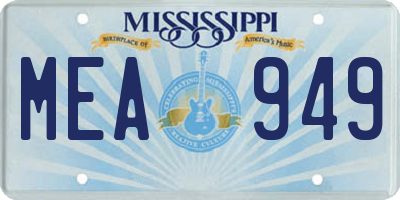 MS license plate MEA949