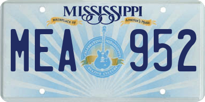 MS license plate MEA952