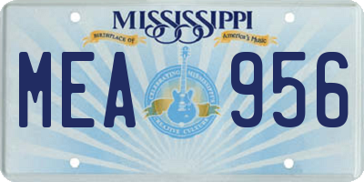 MS license plate MEA956