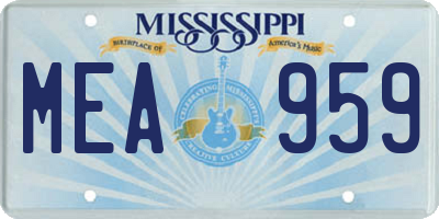 MS license plate MEA959