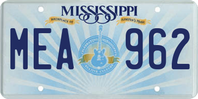 MS license plate MEA962