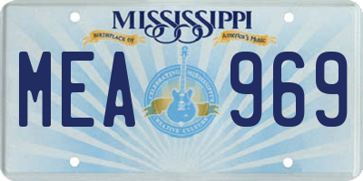 MS license plate MEA969