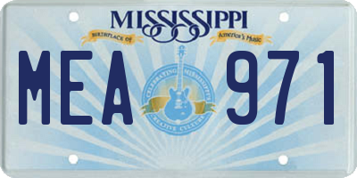 MS license plate MEA971