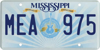 MS license plate MEA975